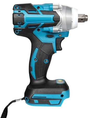 Velosh Llave de impacto con batería, llave de impacto giratoria, taladro de batería (batería no incluida), 320 N·m, llave de impacto eléctrica sin escobillas con 6 mangas, para casa y coche