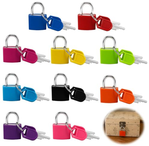 Suitcase Padlocks with Keys 10 PCS, Suitcase Locks for Security and Theft Protection, Suitable for Luggage Storage Boxes Drawers and Other Daily Storage Items