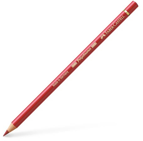 Faber-Castell Polychromos Buntstifte, 6 Stück, 191 Pompeian-Rot, wasserabweisend und wischfest, dicke 3,8 mm Mine