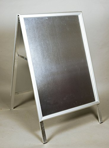 Kundenstopper DIN A1 OUTDOOR zusammenklappbar, 2 Alu-Klapp- Rahmen, Füllmaß 594x841mm, Stahl-Rückwand verzinkt Antireflex-Folie