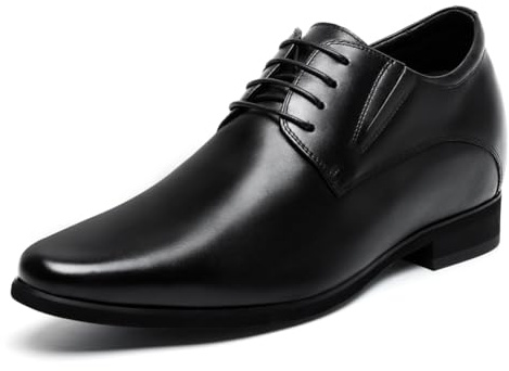 CHAMARIPA Scarpe Rialzate Uomo 8 cm Aumento Altezza Invisibile, Scarpe Business Oxford/Derby in Pelle Pieno Fiore 41EU