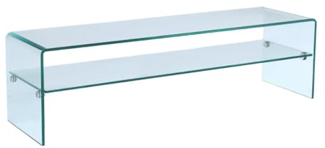 Vente-unique - Meuble TV STILEOS - 1 Niche - Verre trempé