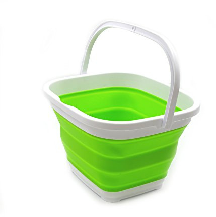 Sammart Aufbewahrungskorb, zusammenklappbar, rechteckig, 10,6 l (Grün)