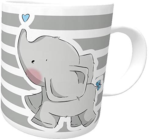 Kilala Kindertasse Elefant Eli Love emmapünktchen mit Wunschname inkl. Geschenkverpackung (Kunststoff)