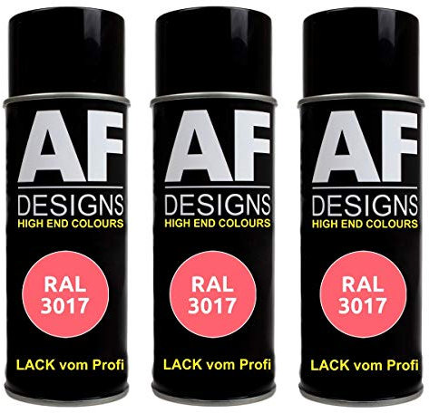 Alex Flittner Designs 3x RAL Lackspray Autolack Buntlack Spraydose RAL3017 ROSE matt