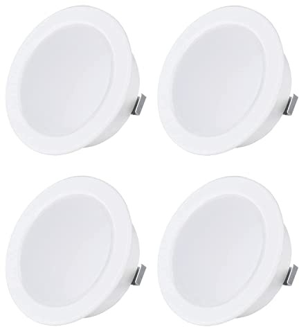 Sweet Led 4x Spot Encastrable Plat 12V IP44, Luminaire Encastré 3,5W LED 3000K pour Meuble et Salle de Bain, Spot Ultra Plat Mini pour Pièce Humide, Projecteur Encastré pour Meuble, Blanc Chaud, Blanc