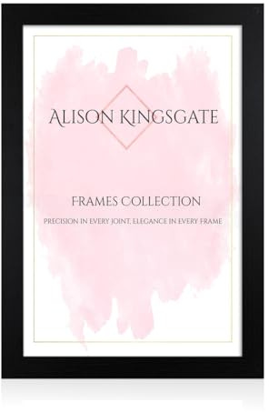 Alison Kingsgate Modern A1 Black Picture Frame - Engineered Wood Photo Frame with a Shatterproof Perspex Front - Ideal for Posters and Certificates - Suitable for Wall Mounting or Tabletop Display