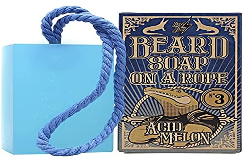 HEY JOE! - Savon À Barbe Sur Corde No. 3 Melon Acide - Barre De Savon À Barbe Parfumée Au Melon 150 ml