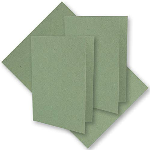 75x grüne Vintage Faltkarten aus Kraftpapier 120 x 169 mm - B6 - Grün - Recycling - 240 g/m² blanko Klapp-Karten - UmWelt by GUSTAV NEUSER