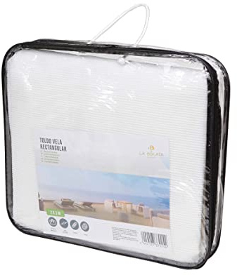 The Secret Home - Toldo Vela Rectangular para Exteriores - 2x3 m - Color Blanco - Toldo de Sombra Impermeable - Protección UV para Jardín, Terraza, Patio, Exteriores