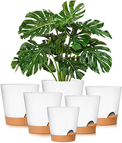 GARDIFE Vasi per piante da 21,7/16,5/15/13,5 cm, con foro di drenaggio, vasi da fiori in plastica, fioriere per tutte le piante domestiche, piante grasse, piante serpente, viola africana, fiori e