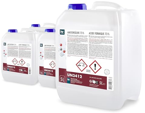 Höfer Chemie 4 x 5 L Acide Formique 73% - Qualité Technique - Détartrant Anticalcaire Puissant Pour Surfaces et Machines - Pour Détartrage Appareils Electriques, Cuir, Plastiques, Pierres Précieuses