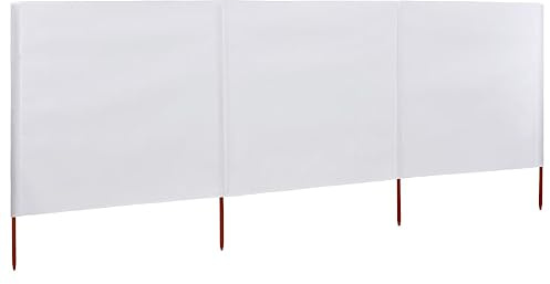 Annlera 3-teiliges Windschutzgewebe 400x120 cm Weiß Senkrechtmarkise Außen Paravent Outdoor Wetterfest Trennwand Garten Balkon Sichtschutz für Garten Terrasse Windschutz Und Privatsphäre Schutz