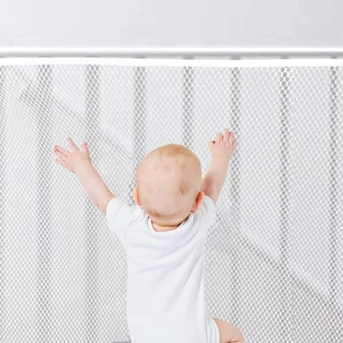 Treppen Schutznetz Kinder, Geländer Sicherheitsnetz, Treppenschutznetz für Kinder, Safety Net, Treppe Geländer Zaun Mesh, Sicherheitsnetz für Balkon, Baby Balkonnetz (2m x 79cm)