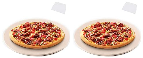 Niniang - Piedra de pizza redonda para parrilla y horno, fabricación de pizza, carne, estufa de pizza de cordierita de pulgadas gruesa, cocina y cocina