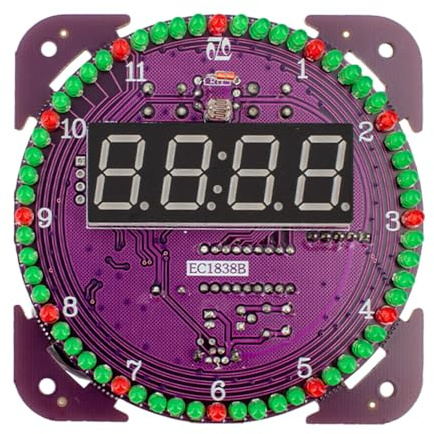 LED-Rotationsuhr Bausatz mit Temperaturanzeige & Alarm, kompatibel mit DS3231