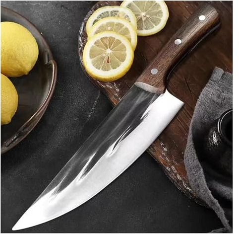 FBITE Coltello da chef forgiato in acciaio inossidabile for affettare mannaia da cucina macellaio macellazione carne pesce verdure taglierina professionale
