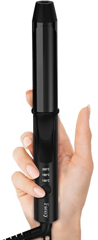 FARERY Travel Size Hair Curler with 3 Adjustable Temperature, 25mm Small Curling Tongs for Short & Long Hair, Ceramic Mini Curling Wands with Keratin&Argan Oil Infuse, Dual Voltage