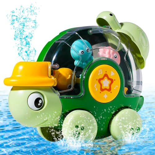 Xwin Sportseries Bath Toy Paddling Pool Water Play for Baby Shower Watering Turtle Rotating Sprinkler Water Toy for Boys & Girls Small Car Fun & Skills Toy for Toddlers Gift