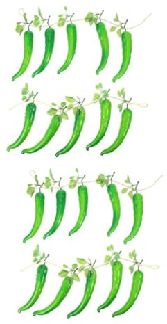 IMIKEYA 4 Saiten Simulierter grüner Pfeffer replikas repiclas verkleidung ziernieten Schaumstoff-Kunstgemüse Leute Fälschung Anlage Jalapeno pflanzliches Bauernhof-Gemüse-Ornament
