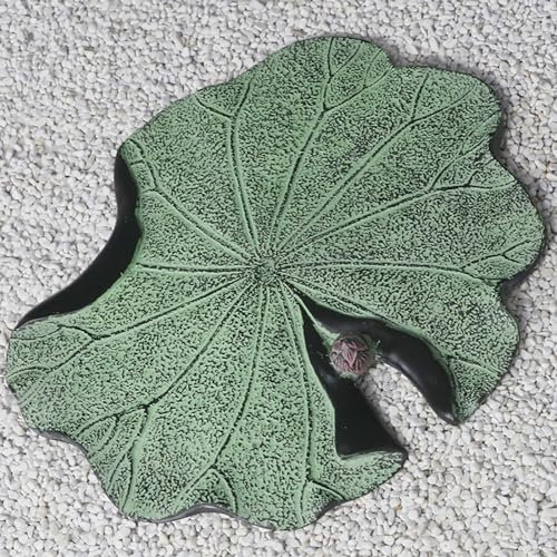 WYRMB Trittsteine für den Garten, Gehwegsteine für den Außenbereich, Lotusblattform, Hof- und Terrassensteine für dekorative Blumenbeete, Gartenfliesen-Set aus grünem Kunstharz