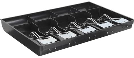 HONMEET Kassenschubladenfach Kunststoff Mit 5 Scheinfächern 4 Münzfächern Mit Metallclip Geldorganizer Für Restaurants Supermärkte