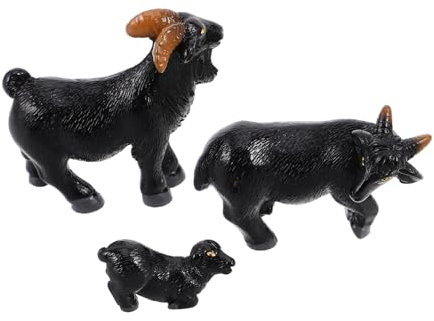 JOINPAYA 3stücke Miniatur Schwarze Schaf Figuren Realistische Harz Tierstatuen Kleine Deko Tierfiguren Für Mikro Landschaften Naturgetreue Modelle Für Haus Büro Dekoration