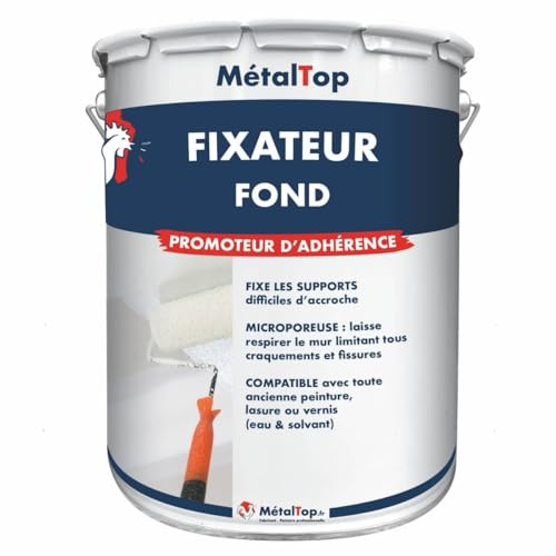 Metaltop - Fixateur Fond - Blanc - 1 L - Primaire d'accrochage intérieur pour supports poreux, plâtre et béton.