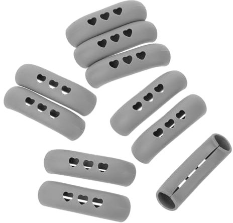 Holibanna 10 Pièces Couverture de poignée de Pot Accessoire de Cuisine antidérapant poêle Couvercle de la mijoteuse Bol comptoir Couvercle de poignée de cuisinière maniques en Plastique Grey