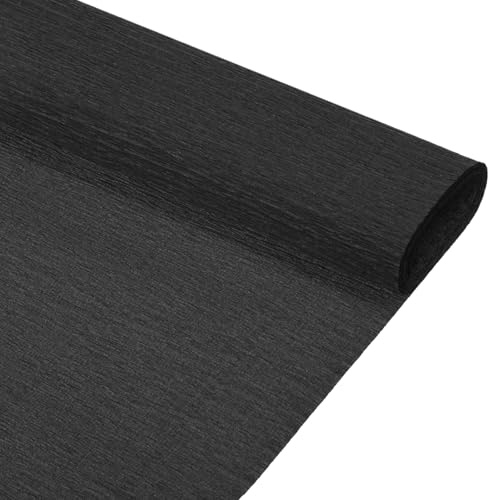 QUARKZMAN Kräppapper svart 50 cm x 2,3 m, pappersblommor kräppband crêpe papper, blomsterkräpp för hantverk fest skolpapper veckat papper förpackning blommor DIY, 2 rullar