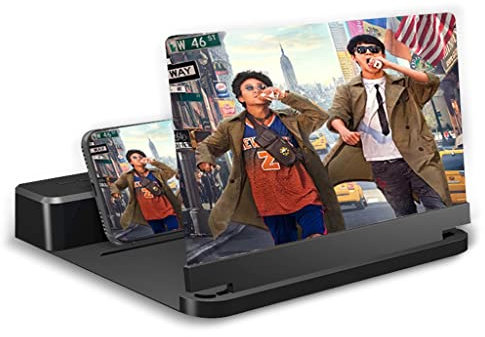 Lente d'ingrandimento per schermo del telefono con altoparlante Bluetooth, lente d'ingrandimento per telefono cellulare da 20/26/32 Ultra-trasparente, supporto pieghevole per proiettore Blu-ray 3D