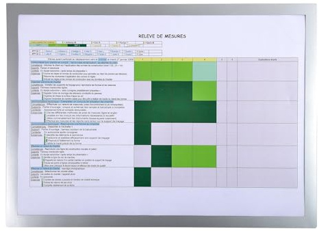 Exacompta - Ref. 39300E – Set mit 5 magnetischen Präsentationsmappen auf Metallhalterung für Schrank, Tür, Schild – Maße 32 x 44 cm – Format A3 – Rahmen silber