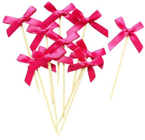 KASFDBMO Pack DE 10 Élégantes Accessoires sur Les Toppers À Gâteau À Bowknot Idéaux pour Fêtes d'anniversaire Et Douches Mariée Styles Romance Décor