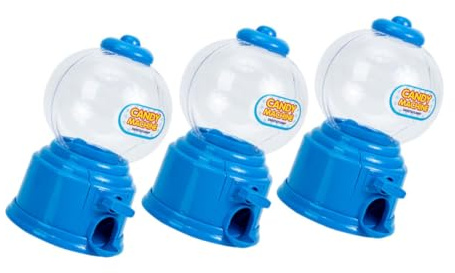 MAGICLULU 3pcs Mini Candy Dispenser for Interactive Twist Gumball Machine with Coin Bank Function Vibrant Blue Desktop Vending Machine for Birthday Party Favors and