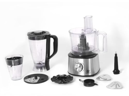 SUPERLEX Food Processor Multifunctional 1000W Electric Food Processor and Blender with 1.75L Jug 1.2L Bowl and Grinder Cup Compact Baby Food Blender for Chopping Slicing Shredding Kneading Mixing