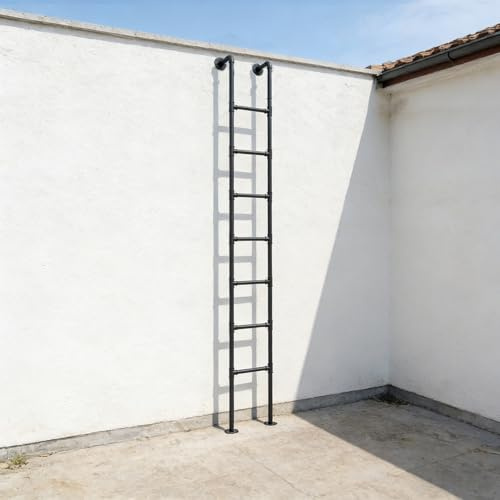 ZENSTYW Escalera De Litera para Interiores,Escalera De Escalada Universa,Escalera De Salida De Techo De Metal,para Ático,Dormitorio,Cubierta(7.2ft)