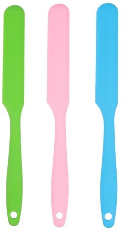 OATIPHO Spatole di cera in silicone per depilazione del corpo 3 pezzi riutilizzabili di colori assortiti applicatore antiaderente manico lungo per uso in salotto e casa