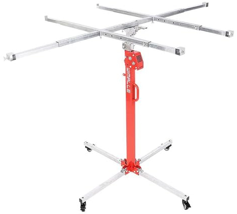 Robuste Trockenbau-Hebebühne – Traglast bis zu 100 kg, höhenverstellbar 2,5–3 m, einfach zu montieren und zu bewegen mit Rädern, Plattenheber für Gipskartonplatten