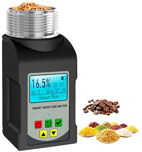 Machine de Test D'humidité Des Grains, Testeur D'humidité Des Grains Intelligent avec Plage de Mesure de 4,6 À 36% Et Instructions Vocales, Humidimètre de Grains Portable pour les Grains de Café