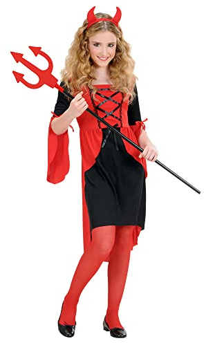 W WIDMANN MILANO Party Fashion - Déguisement diable pour enfant, robe, déguisements d'enfants pour Halloween et carnaval, Satan, enfer