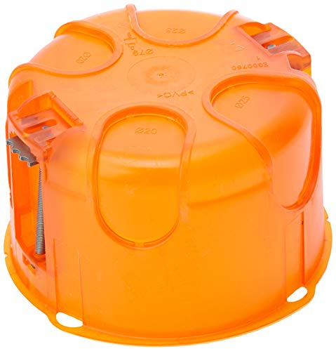 Legrand 080188 Boîte d'encastrement Simple Batibox Multimatériaux Ø80mm 50mm Profondeur, Orange, Lot de 10