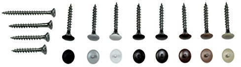 SN-TEC Spanplattenschrauben/Senkschrauben/Holzschrauben mit Abdeckkappen (50 Stück) Länge 25 bis 70mm wählbar, Farbe wählbar (4,5x25mm, Lichtgrau RAL7035)