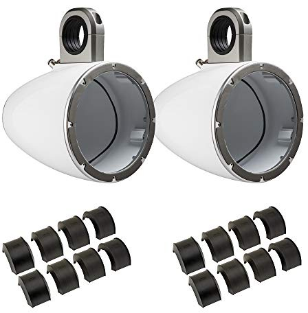KICKER KMTES8W White 8 Empty Wake Tower/Roll Bar Enclosures with KMTAP Adapter Pack for UTVs