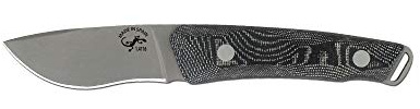 ELECTROPOLIS Cuchillo Salamandra con Mango mikarta Canvas, Total 20,5 cm, Hoja de 8,3 cm, 160 Gramos, Contiene Funda de Cuero con magnesio, 209221 + pañuelo desenfunda