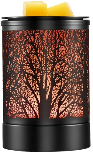Enaroma Fragrance Wax Melts Warmer with 7 Colors LED Changing Light Classic Black Forest Design Scent Oil Candle Warmer for Home Black Forest