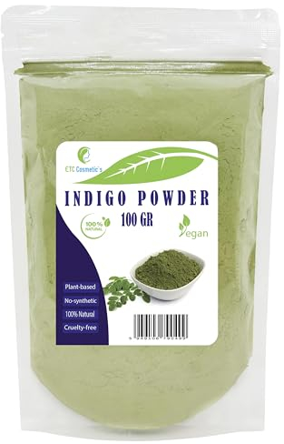 Indigo Powder - 100 gr - Kräuter-Haarfärbemittel aus den Blättern einer Indigopflanze. Es gibt schwarze, rabenschwarze oder bläulich schwarze Farbe.
