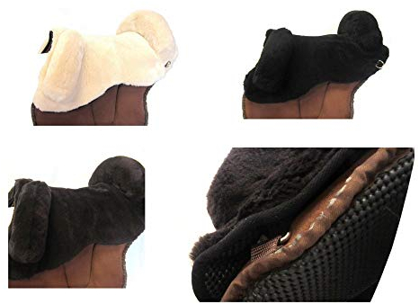 PS Pferdeartikel Universal Schafwoll Sitz für REIT Pads Farbe braun