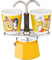 Bialetti Mini Express Colore Giallo, Caffettiera + 2 Bicchierini