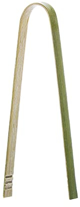Party Essentials Mini pinzas desechables de bambú ecológicas, utensilios para servir tostadas, 6 pulgadas de longitud, 50 unidades, natural