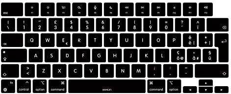 MiNGFi italienska Silikon tangentbordsskydd för MacBook Pro 14 A2442 (2021+) MacBook Pro 16 A2485 (2021+) M1 Pro/Max chip Touch ID EU/ISO tangentbordslayouten - Svart